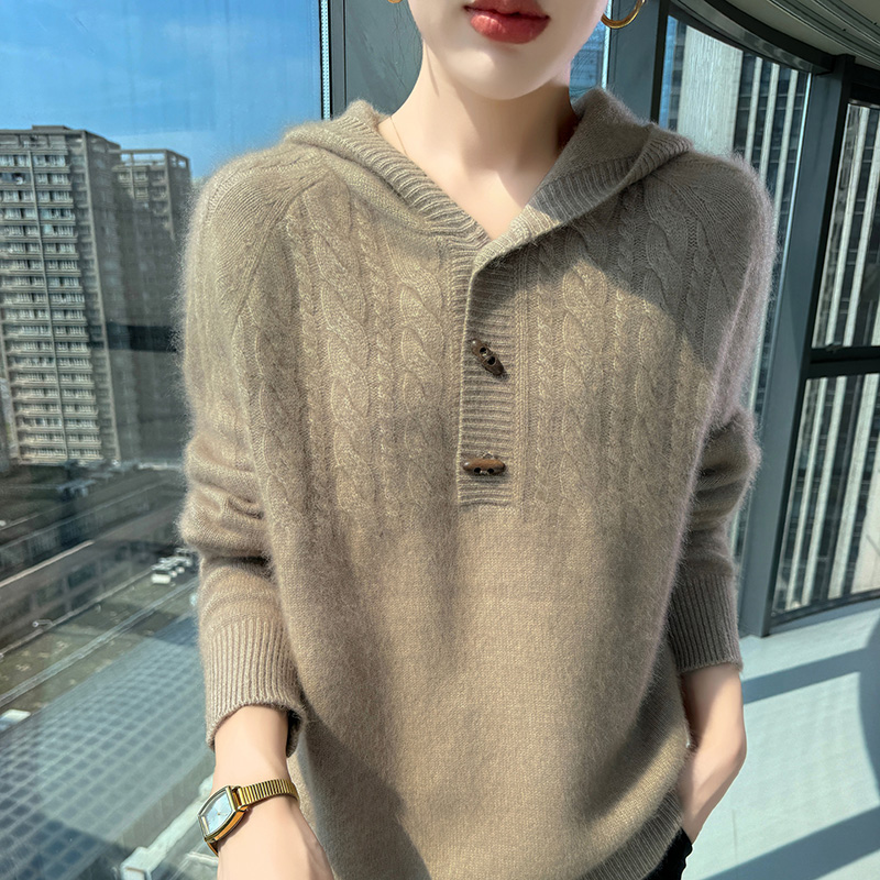 Sweter damski z kapturem, dzie – Wool Coat Peacoat recenzja i cena